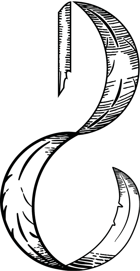 The Imparted Music mark: an engraved quill pen implying the form of a G clef.